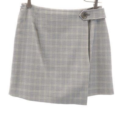SNIDEL Check Pattern Mini Skirt 1 Gray With Inner Pants Women Used