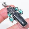 Natural Nuummite, Topaz Gemstone 925 Sterling Silver Jewelry Pendant 2.29" J8l77