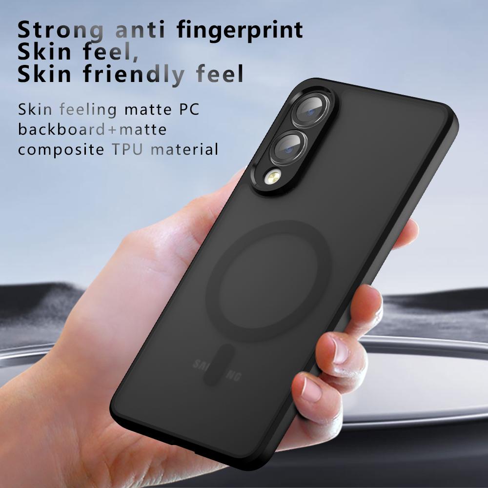 New TPU+PC Magnetic Wireless Charging Case For Samsung Galaxy S25 Edge S25Edge 5G Shockproof Matte Back Cover Coque