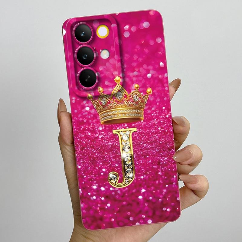 For Realme C85 Pro 2025 Crown Initial Letter Couple Phone Case RealmeC85 Pro 4G RMX5555 Soft Silicone TPU Lens Protective Casing