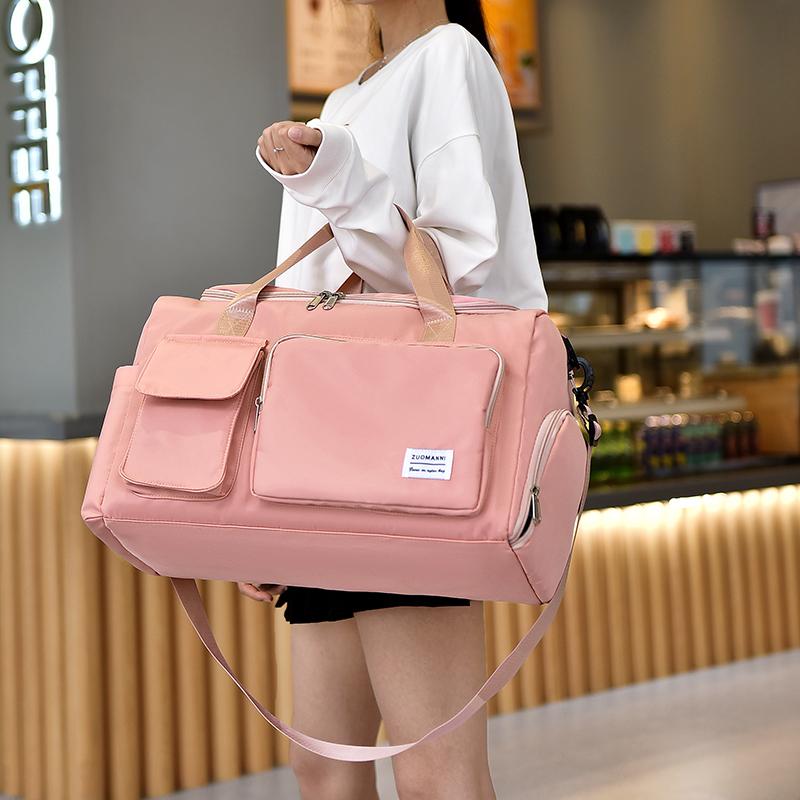 Unisex Large Capacity Travel Bag Nylon Sports Gym Tote Bags for Women Weekender Overnight Duffle Bag with Shoe Compartment