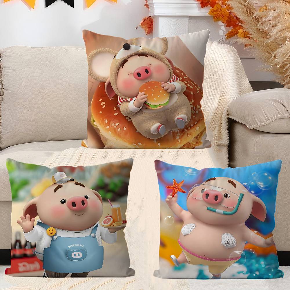 CUTE Pig Stitch Lucky Dragon Pillow Cover Sofa Cushion Cover Home Room Decoration Children Gift