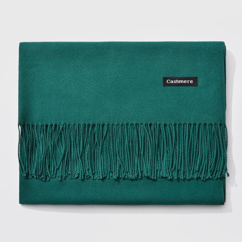 2024 Autumn/Winter Women's Solid Color Faux Cashmere Shawl & Snood Scarf Set