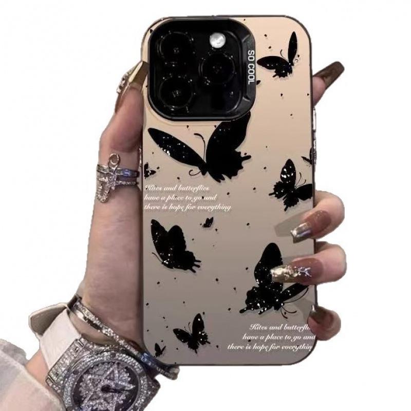 Butterflies Fluttering iPhone Case for Models X, 13 Pro Max, 14, 15, 16 Pro, 17 - Drop-proof Design.