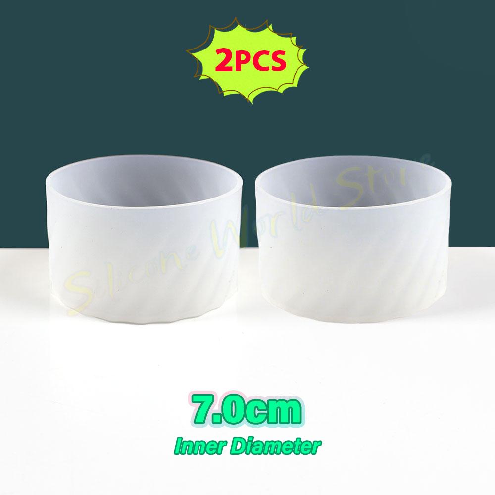 SW 2PCS 7.0CM Water Cup Silicone Boots Thermos Protective Cover Silica Gel Bottom Sleeve Anti-Slip Scratch-resistant for Stanley