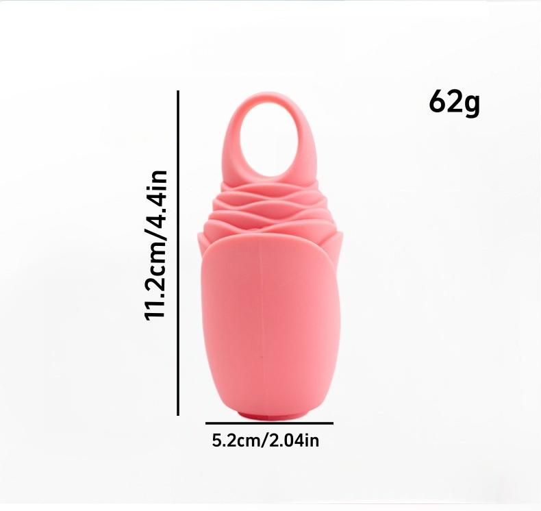 Roses patterned silicone massage ice mask with handle design for facial ice compress and ice cube tray, face ice mold. розовый