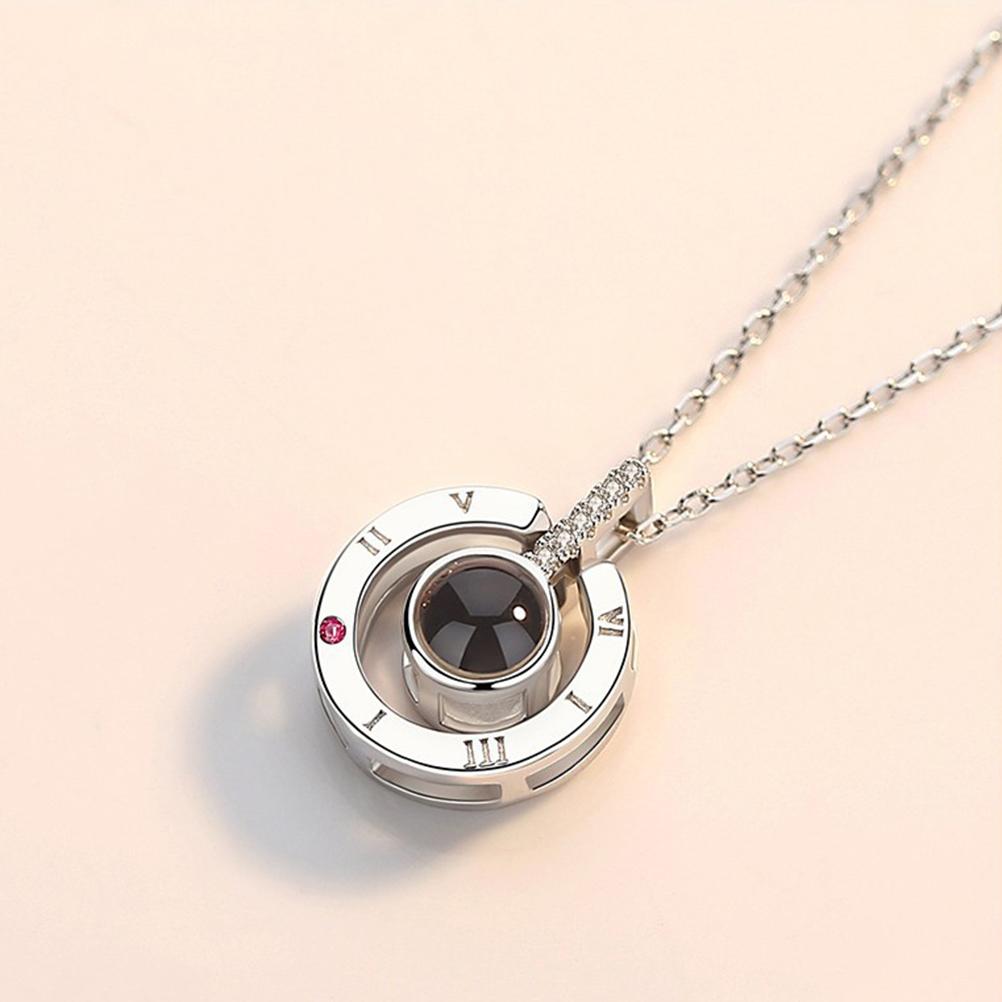 100 Languages I Love You Projection Pendant Necklace Love Memories Clavicle Necklace Valentine s Day Gift for Women