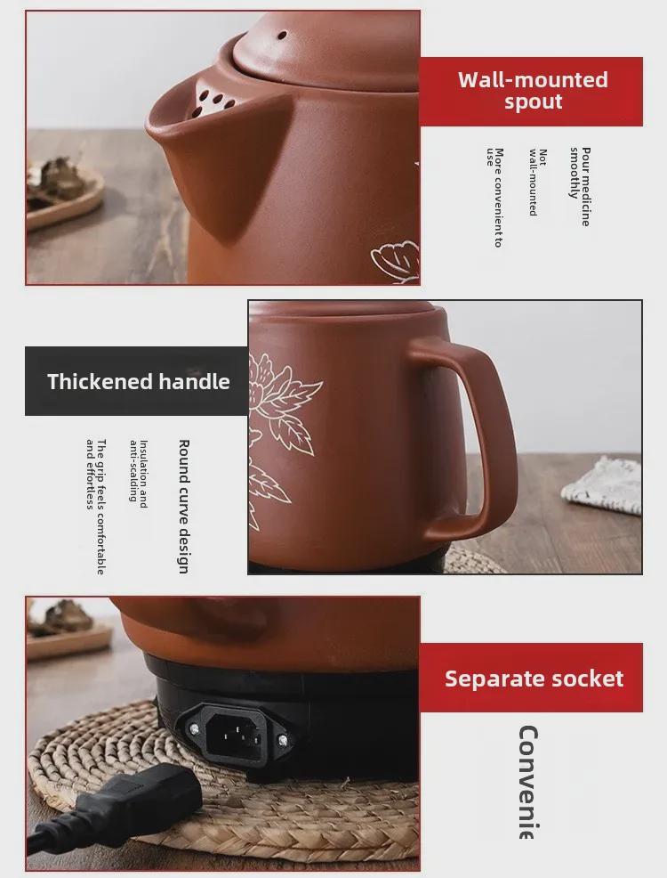 Fully Automatic Electric Chinese Medicine Decoction Pot - Purple Sand Casserole Frying Pan for Home Use
