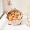 Cute Cradle Stroller Storage Box for Doll Toy Organizer box with Flip Lid Dustproof Portable Desktop Multi Use Storage Container