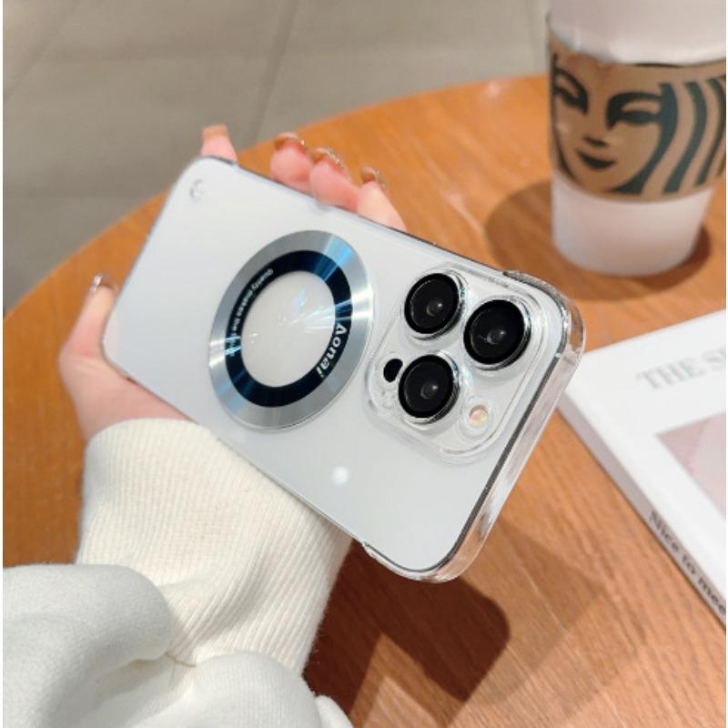 Applicable To IPhone16Promax Mobile Phone Case Without Frame Magnetic Suction Apple 15 Protective Case 14 Transparent Ultra-thin