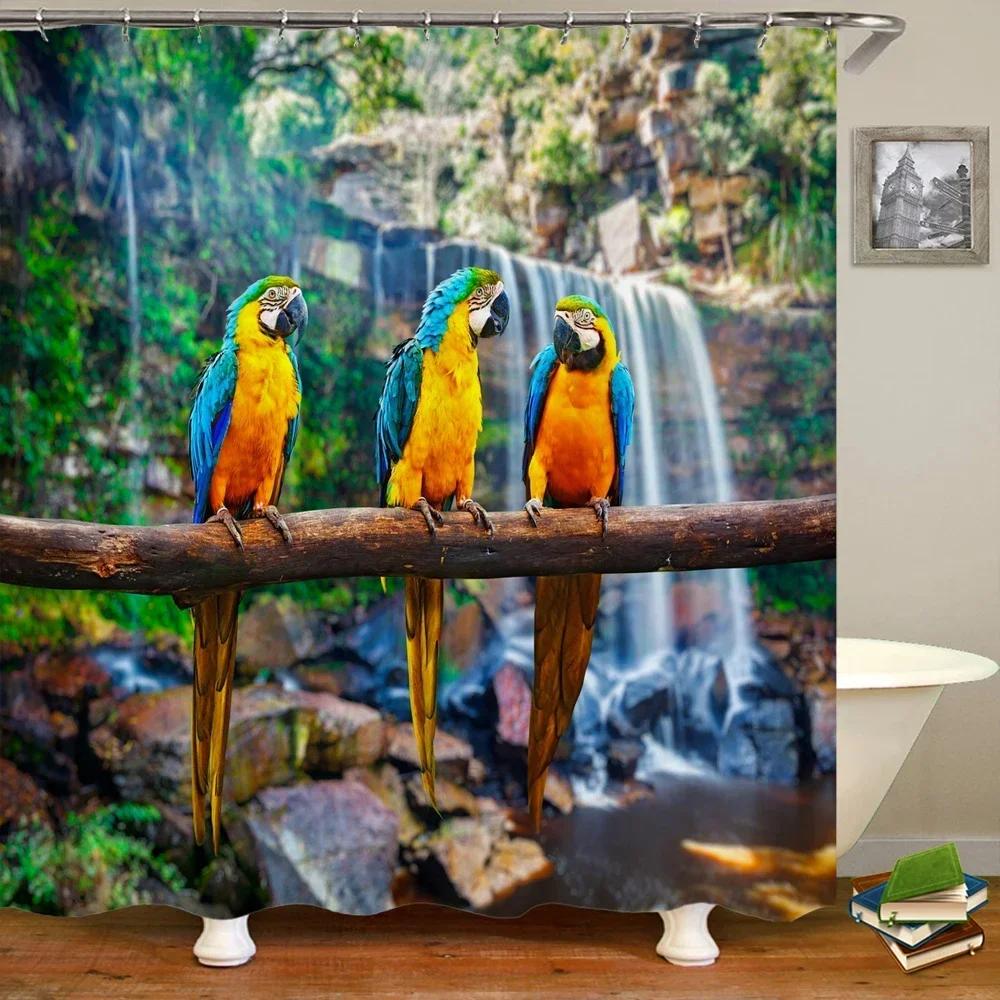 Horse Elephant Shower Curtain 3d Printing Waterproof Polyester Animals Bathroom Curtains Decoration with Hook Curtain