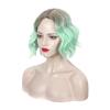 Wig Women New European American Wigs Gradient Green Curly Hair Chemical Fiber Headgear