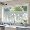 Privacy Window Film Frosted Flower Static Glass Sticker Floral Plants Decorative Cling Decal Waterproof UV Sun Blocking Cover for Home Office Kitchen