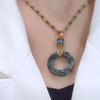 Retro Ping'an Knot Necklace for Women: Fashionable Clavicle Chain with Imitation Jadeite Pendant