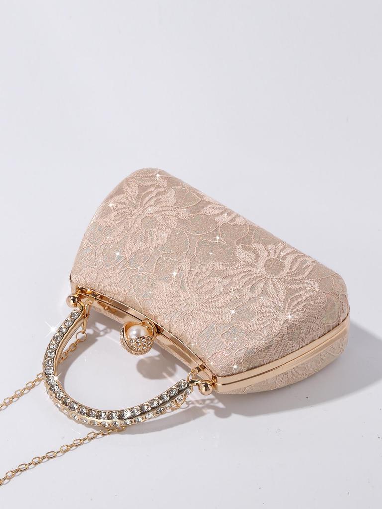 Damen Umhänge-Clutch: Bestickte Spitzen-Abendtasche im Nationalstil