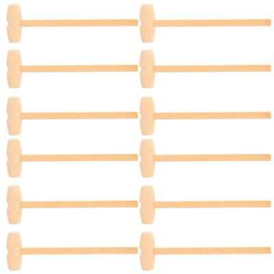 NOLITOY 12-Piece Mini Hammer, Wooden Toy, DIY Tool, Birthday Gift, Wooden Hammer for Kids, 15cm