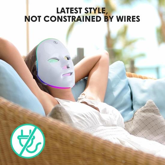 Led Light Therapy Mask, 7 Color Led Face Mask Light Therapy, Face Light Therapy Device, Red Light Therapy, Remove Wrinkles, Red Light Face Mask