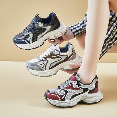 Sneakers for Women Casual Sport Walking Dad Shoes Comfortable Chunky Platform Tennis Running Shoes Women's Non-Slip Lace-Up Lightweight Athletic Shoes
