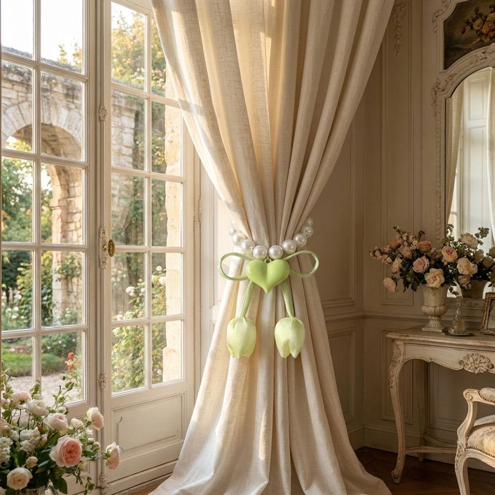 Adjustable Flowers Curtain Straps Decorative Heart Curtain Binding Living Room