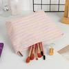 Women Girls Striped Makeup Bag Toiletry Organizer Cosmetic Bag Zipper Pouch Fashion Simple Portable Large Capacity Storage Bag
