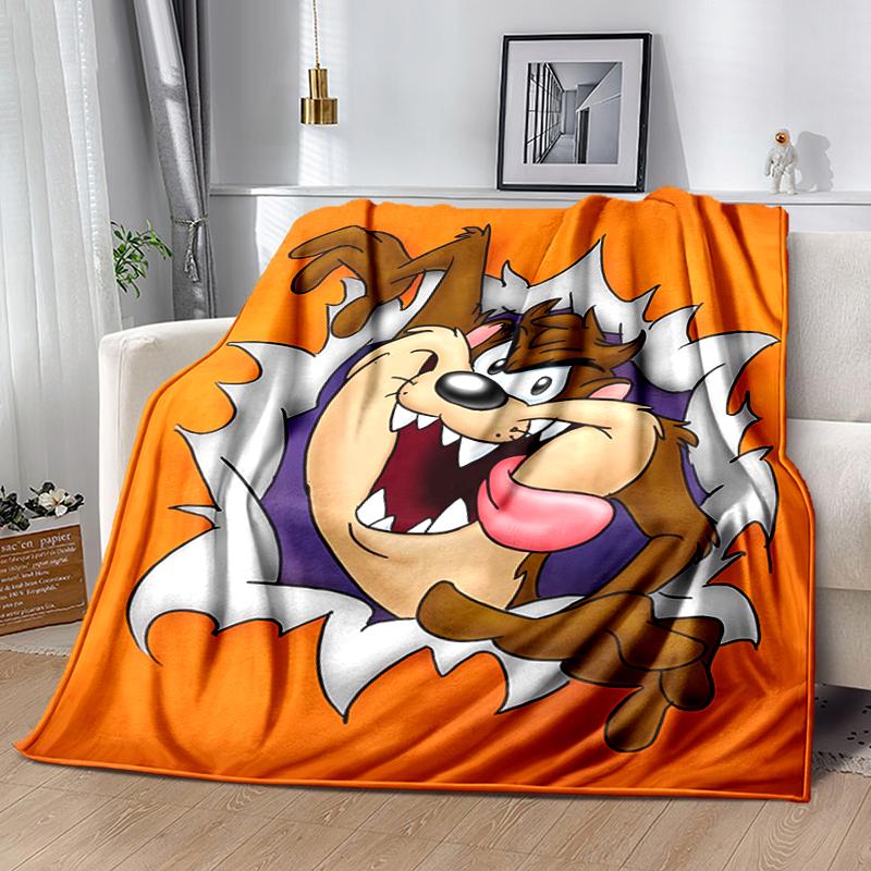 1pc Blanket Taz Mania Print Design, Lightweight Blanket for Sofa, Bed- Soft &Warm, Gift for All Seasons like Christmas, Halloween