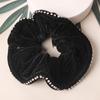 Velvet Hair Tie with Rhinestones - Non-Fading, Diamond-Studded Korean Scrunchie Hair Accessory