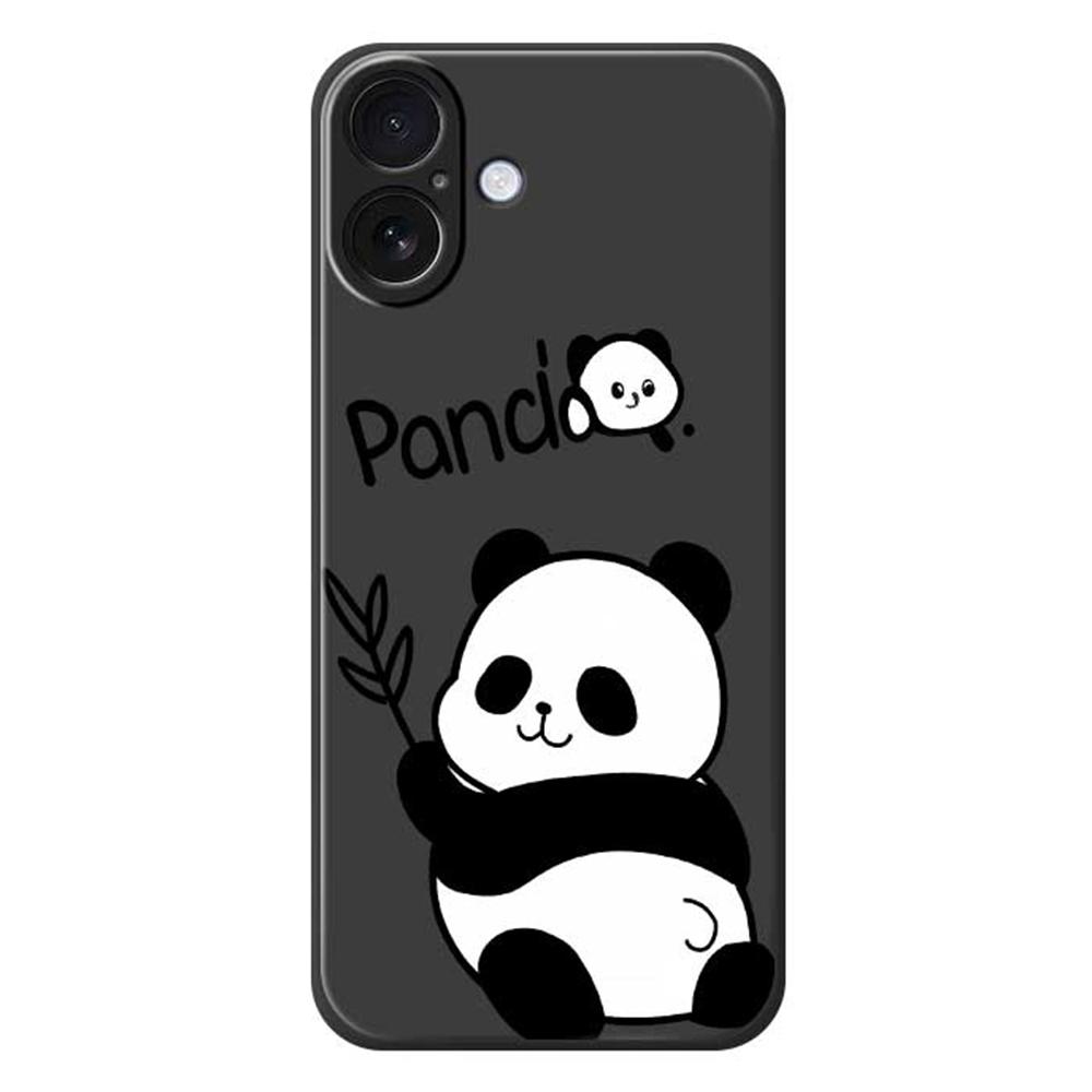 For iPhone 17 Case Panda Pattern Printing Straight Edge TPU Phone Back Cover