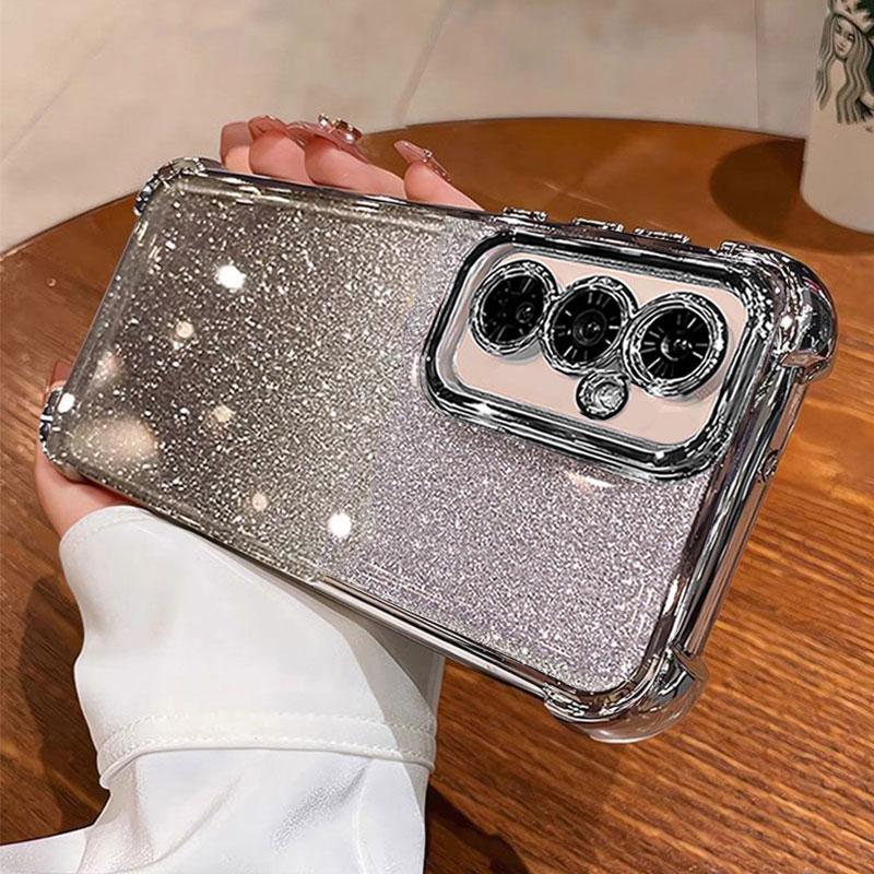SamsungA17 Case Glitter Phone Cover For Samsung Galaxy A17 A07 S25 Edge Plus S25FE Back Transparent Luxury Women Case A 17