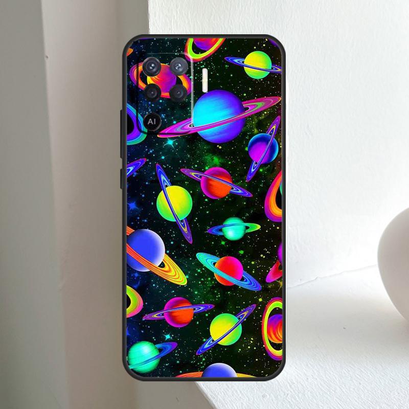 Outer Space Planet Stars Moon For OPPO A74 A54 A94 A17 A57 A15 A16 A76 A96 A18 A38 A58 A78 A98 A40 A60 A80 A5 A6 Pro Case