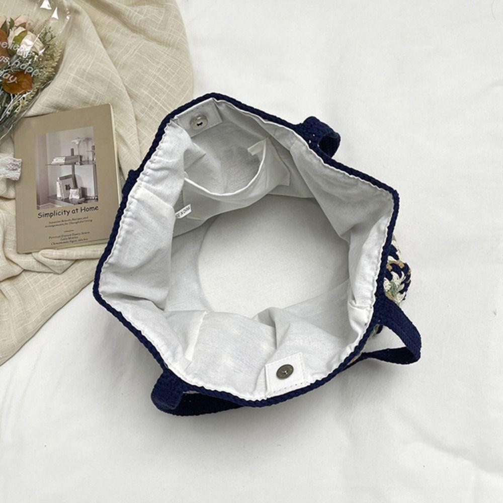 Braided Hollow Out Knitted Weave Bag Ethnic Style Beach Bag Sweet Crochet Tote Bag  Beach