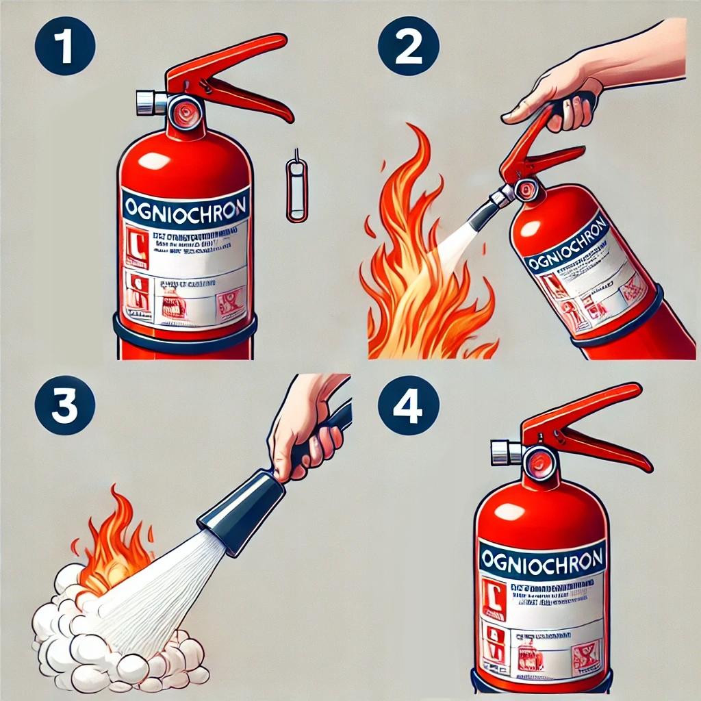 CAR POWDER FIRE EXTINGUISHER OGINOPROŃ BC 1kg FOR CAR 2024 5 YEARS