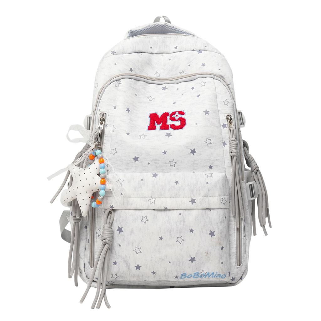 Schoolbag New American Retro Backpack Female Embroidery Letter Simple Travel Backpack Male Junior High School High School Student Schoolbag Female