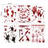 Halloween Decoration Bloody Handprints Footprints Pattern Wall  Stickers