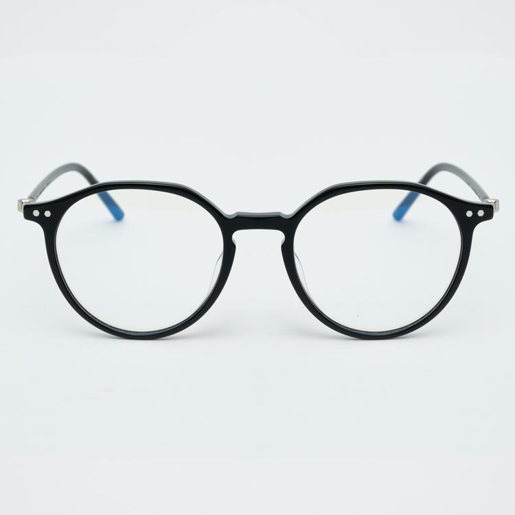 Alloaiweeo Al7402 0909G Hd Acetate Ultra-Lightweight High-Density Acetate Black Eyeglass Frame_Blue Light Lens Selection