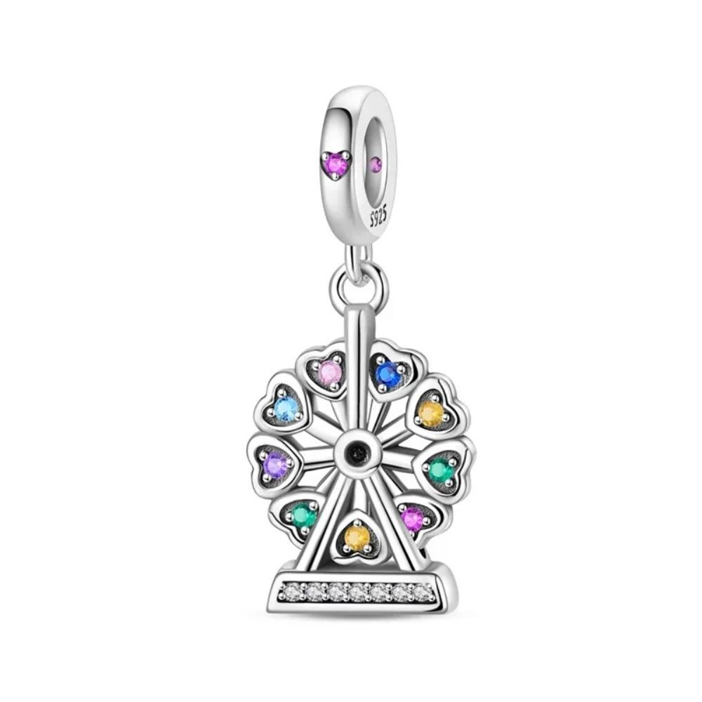 925 Silver Unicorn Pendant Noctilucent Charm Bead DIY Princess Bracelet Colorful Jewelry Gift for Women