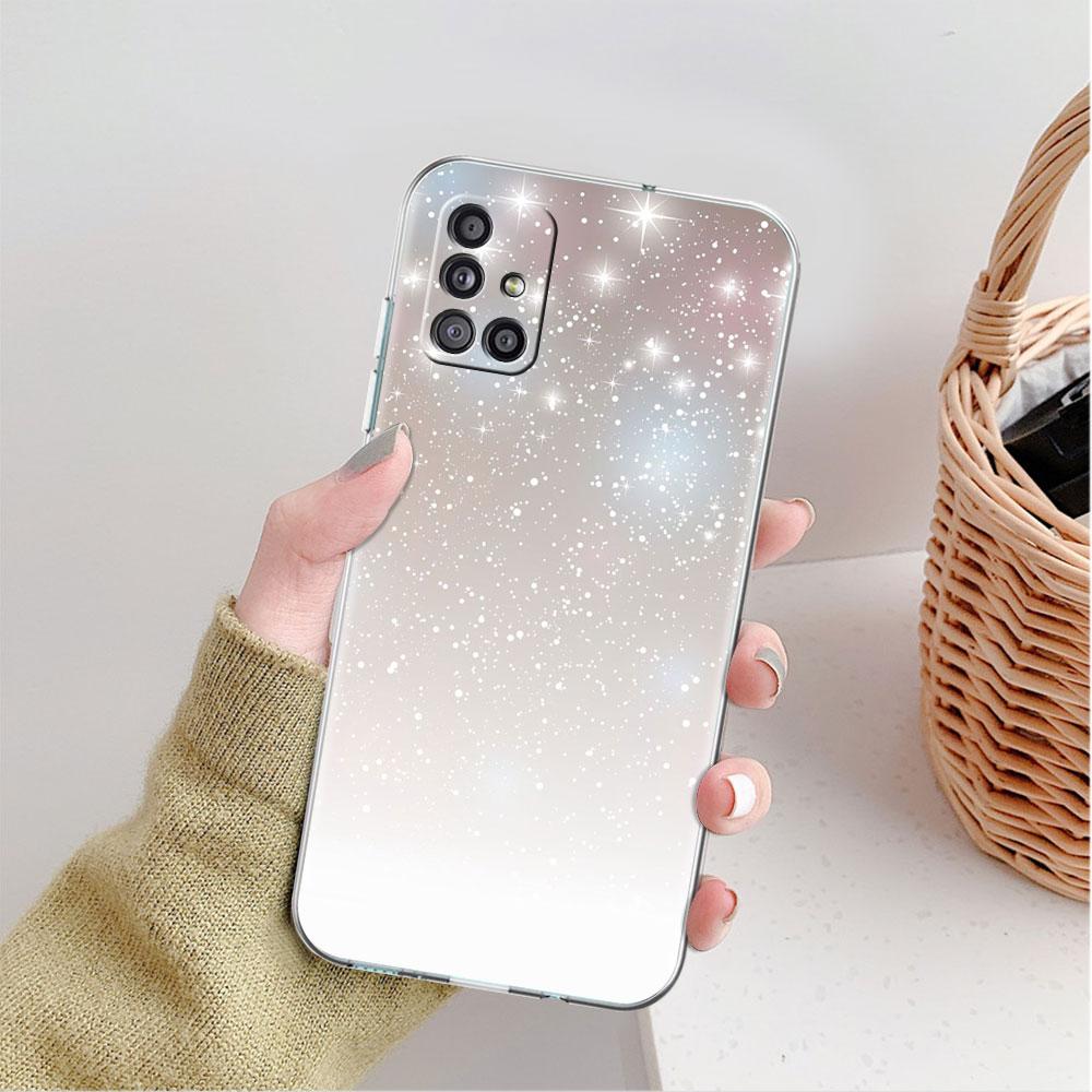 

Прозрачный чехол для Samsung Galaxy A52 A12 A51 A32 A21s A71 A32 A22 50 A70 A31 A72 5G чехол для телефона блестящий розовый прохладный Samsung A32 4G