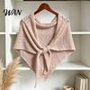 Travel Photography Shawl Women Knitted Triangle Shawl, Soft Wool Blend Pashmina Wrap, Lightweight Hollow Texture Scarf for Spring Autumn Layering And
