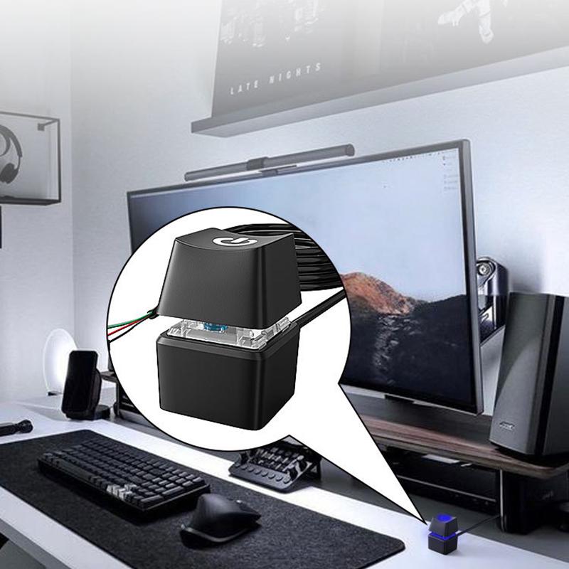 Portable Colorful LED Light Computer Desktop Power Switch PC Motherboard External Start Power On/Off Button Extension Cable