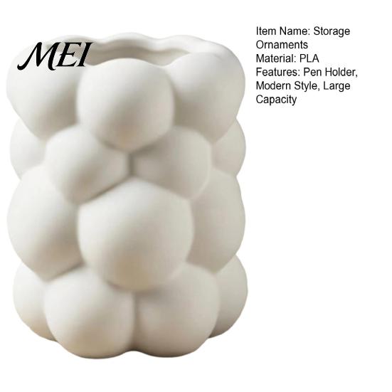 Versatile Storage Bucket 3D Bubble Cloud Shape Pen Holder, Desktop Organizer, Matte Milky Office Desk Cup White Aesthetic for Makeup Brushes