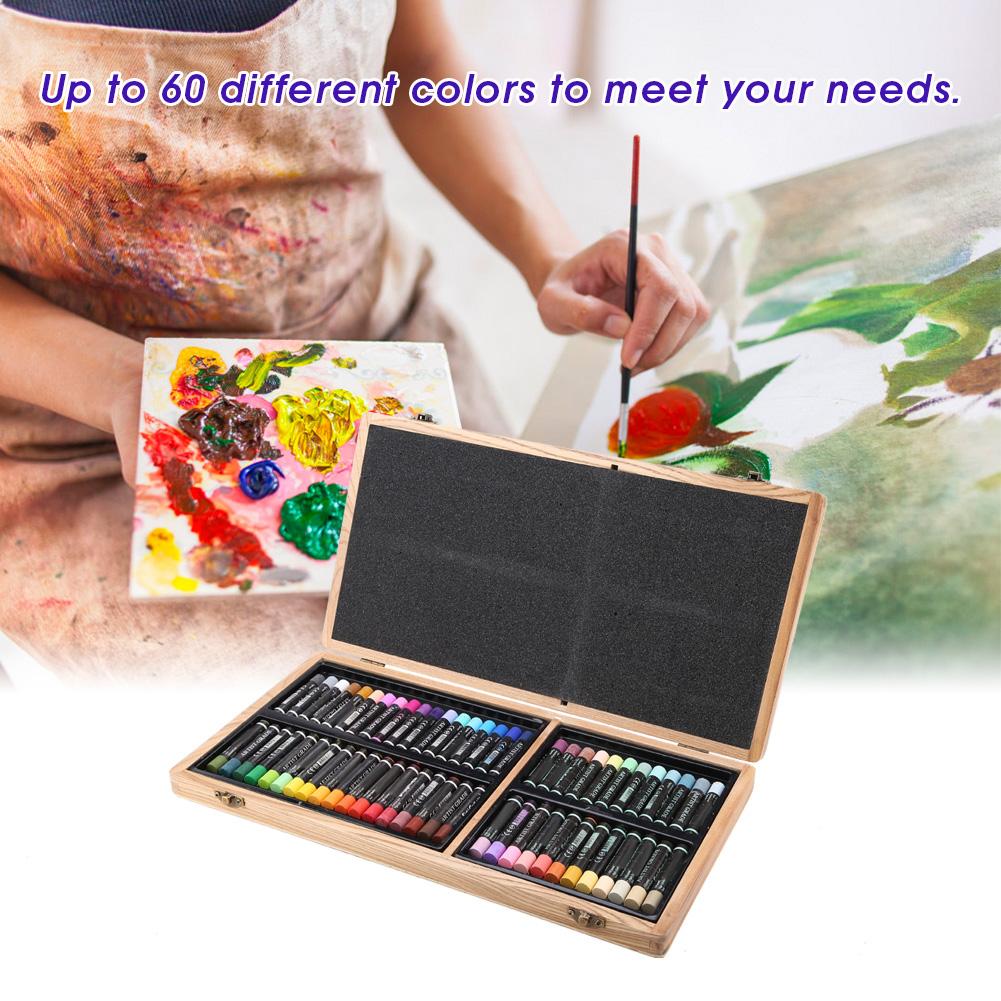 Delgreen 60 Colors Heavy Oil Pastel Oil Painting Stick Fine Art Painting Crayon Set