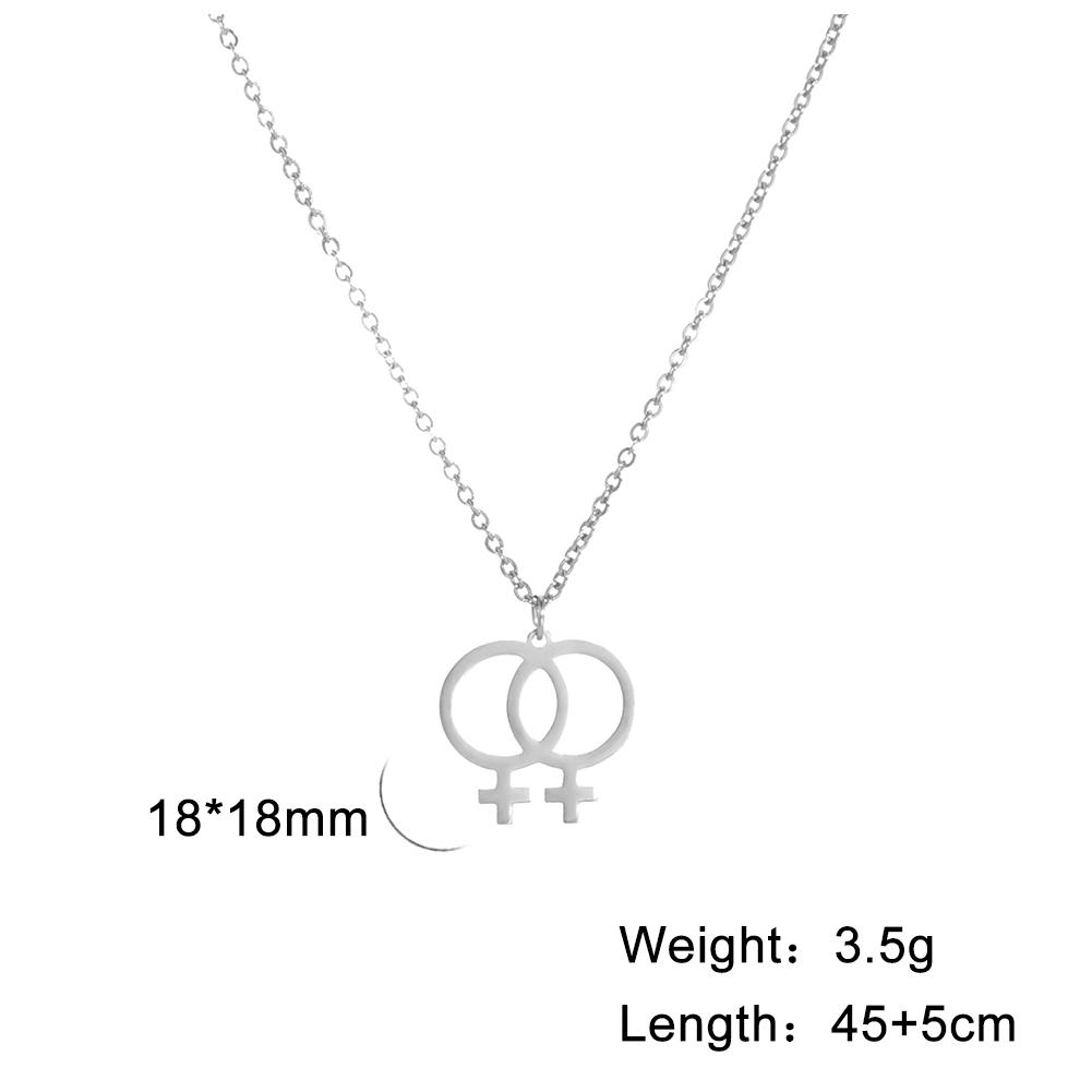 Collana Pendente LGBT Stesso Sesso Acciaio Inossidabile Uomo Donna Amore Libero Avanguardia Collana Coppia Gioiello per Festival Regalo