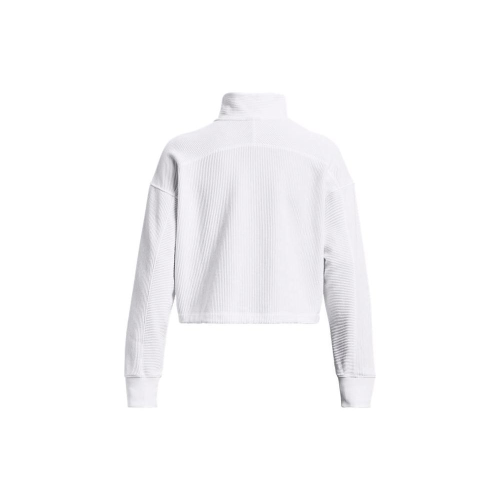 Under Armour Ottoman Solid 1/4 Zip Fleece Training Hoodie Women Hoodies White 1379772-100