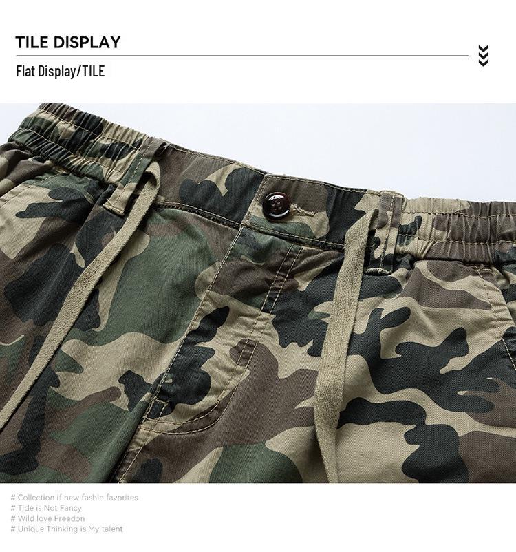 Men's Summer Camouflage Multi-Pocket Retro Workwear Shorts A079