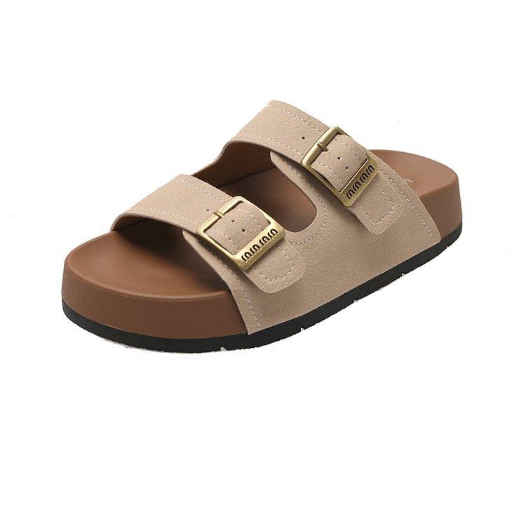 

Soft leather version~ Boken sandals women s new summer wear in 2025, non-slip and versatile casual breathable beach slippers 40