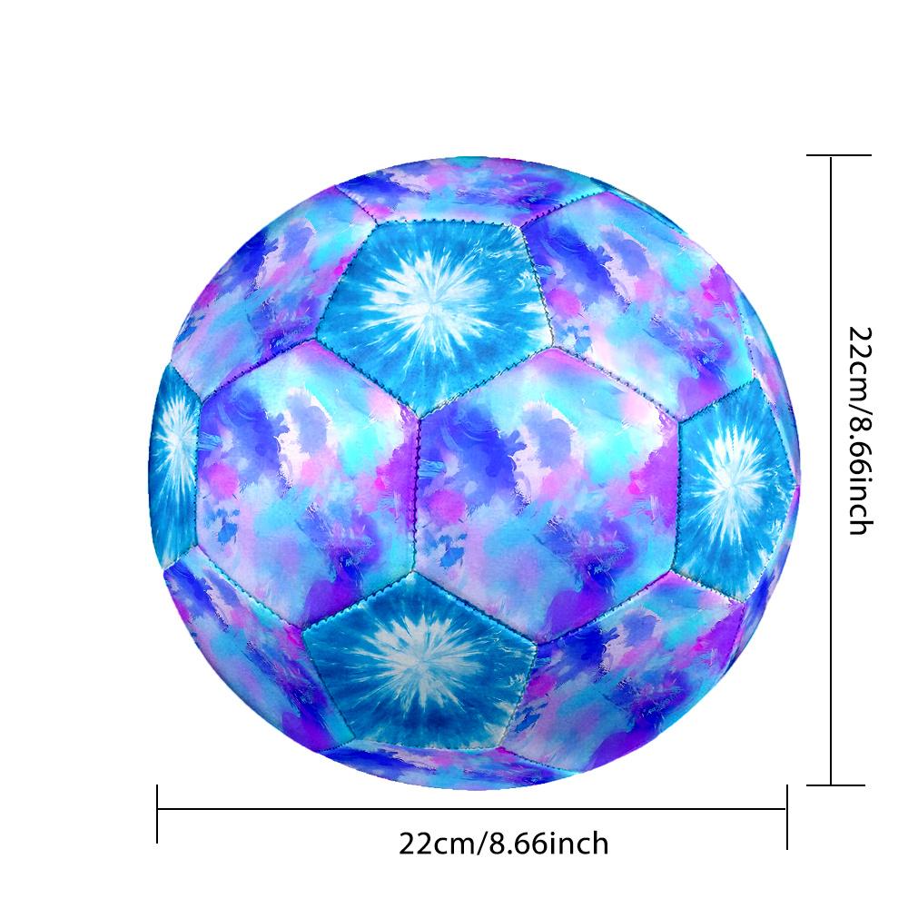 1PC Abstract Watercolor Flow Blue Tiedye Soccer Ball Size 5 Football Machine Sewn Indoor/Outdoor Universal Football Gift W139
