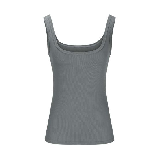 Women Tops U-Neck Sleeveless Slim Fit Solid Color Tank Tops Ribbed Elastic Summer Casual Vest