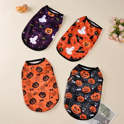 Funny Pet Cat Clothes For Small Medium Dogs Halloween Costume T-shirt Puppy Cats Sleeveless Vest Dress Up Kitten Yorkie Outfits