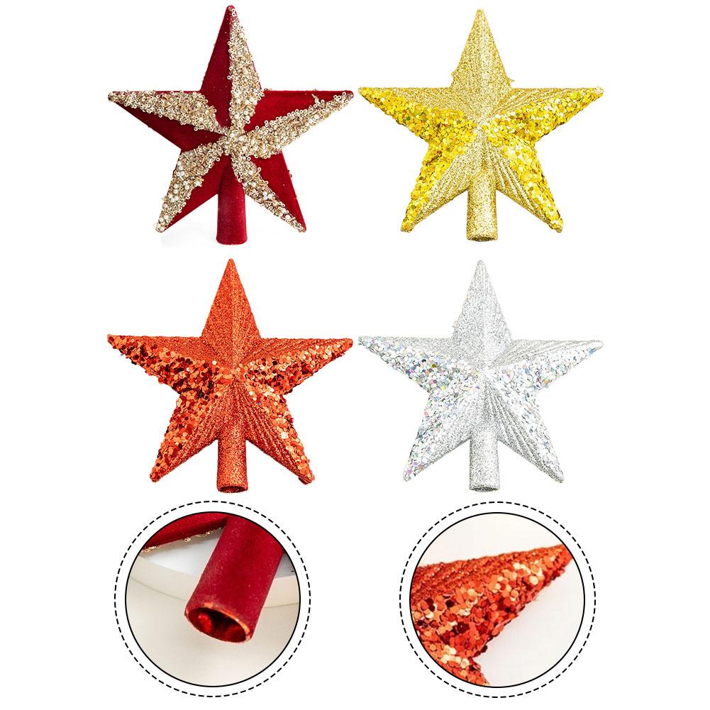 Weihnachtsbaumstern-Dekoration mit reflektierenden Pailletten und einer symbolischen fünfzackigen Form, für saisonale Nutzung