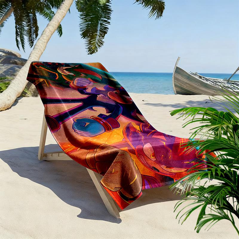 Sonic the Hedgehog4 Print Beach Towel, Large Soft Quick Dry Towel for Beach Camping Swimming