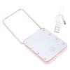 Compact LED Travel Makeup Mirror 2 Sided Magnification Rechargable Portable Handheld Small Lighted Cosmetic Mirror Pink
